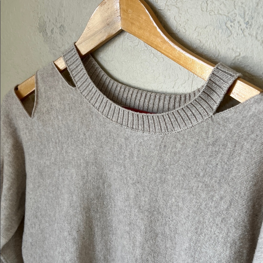 N:philanthropy beige wool cashmere cutout sweater - Picture 4 of 8